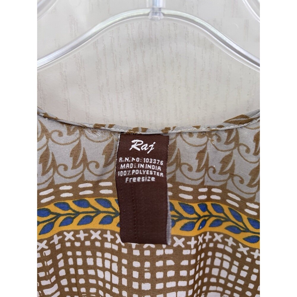 GOOD RAJ Tunic Coverup One Size Boho Paisley Indian Kaftan Top resort festival - Picture 4 of 9
